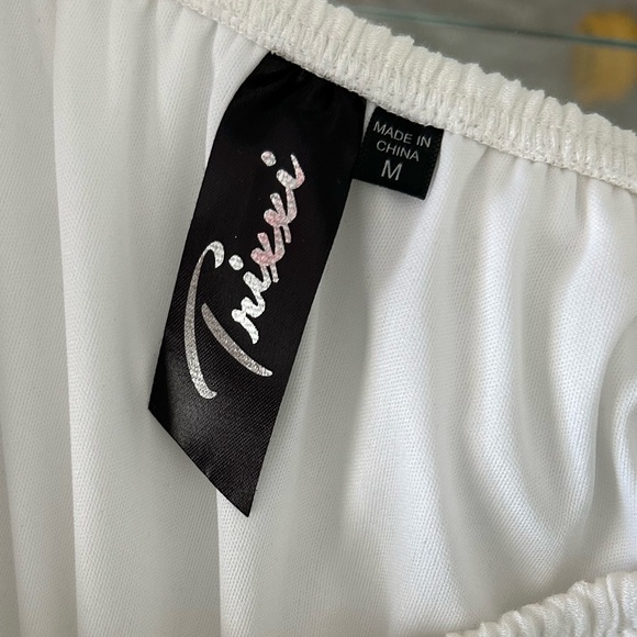 Trixxi white cotton gauze maxi dress size M - Picture 6 of 9